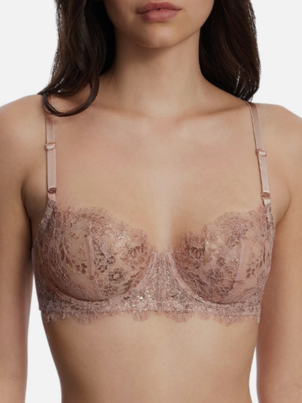 Skarlett Blue Entice Lace Balconette Bra In Romance/Rose Size 34DD NWT